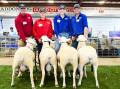 Ian Hopwood, Loris Denyer, Alana and Alex Rotzler, Reavesdale Wiltipoll stud, Murringo, recieved most successful exhibit in the any other breed ring. Picture by Elka Devney