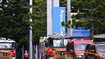 Six fire trucks and 24 firefighters rushed to the scene, at Homebush. (Dean Lewins/AAP PHOTOS)