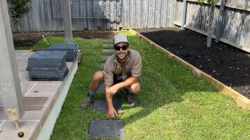 Christian Taylor, 28, owns his own landscaping business after graduating from Taree's TAFE with a Certificate III in Landscape Construction. Picture supplied TAFE NSW