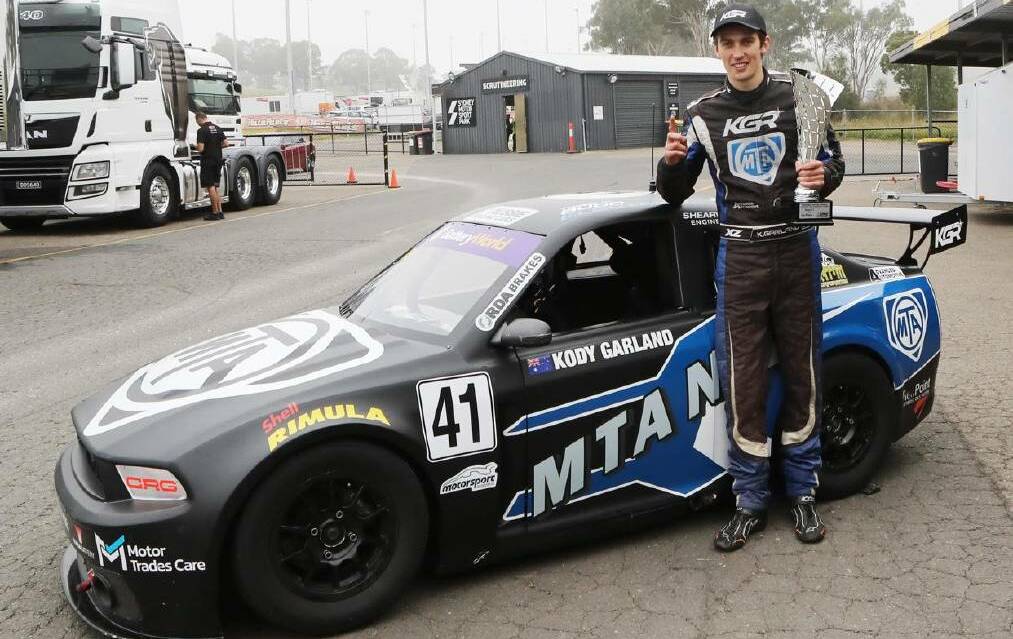 Kody Garland after his win in the third round of the Aussie Racing Cars series in May 2021. Photo supplied.