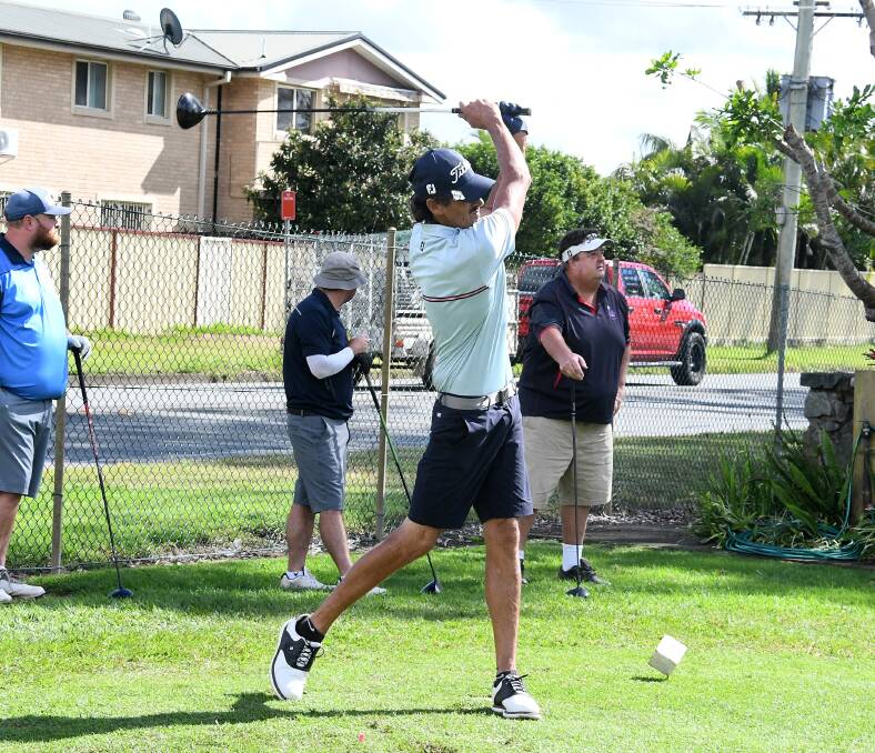 Steve O'Donaghue hits off in the final round of the club championships earlier this year. Brent Yarnold was the winner.