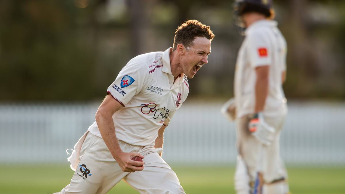 Howzat...Jonathon Craig-Dobson took nine wickets for St George in the win over Manly in the NSW Premier Cricket grand final. Ian Bird Photography