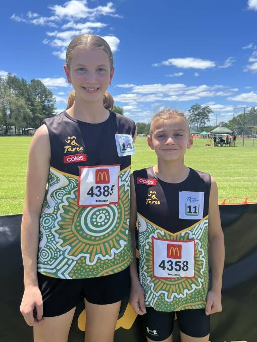 Ivy Hoadley and Hunter Davies both set new records at the zone championships held at Gloucester. Picture Taree Little Athletics Cl