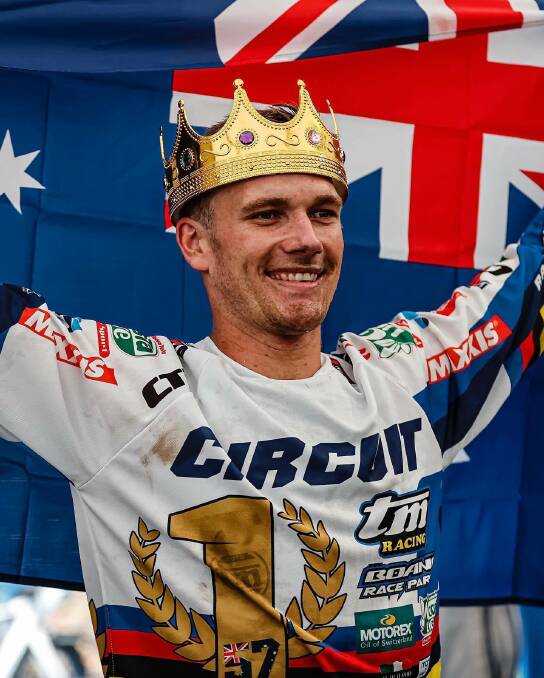 King of the world: Wil Ruprecht celebrates after his championship win.