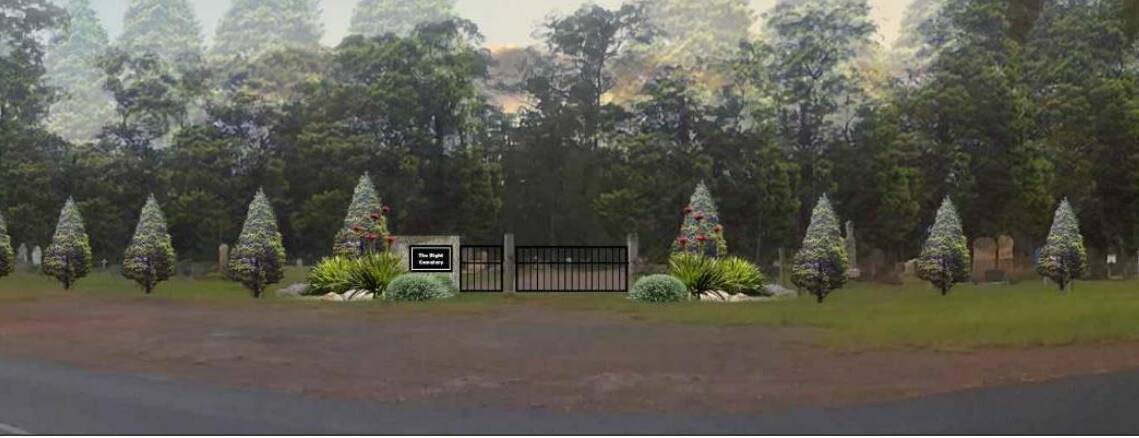 Artists impression of the cemetery entrance. Picture MidCoast Council.