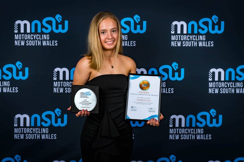 Amelia Kotze earned Junior Female Rider of the Year at the Motorcycling NSW Awards last year. Picture by Motorcycling NSW