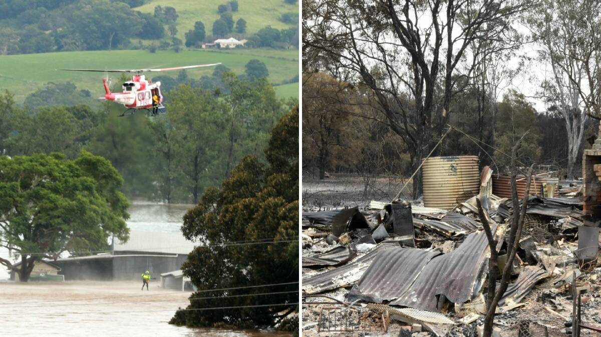 Flood and fire: the Mid Coast has suffered through both the worst bushfires and flood in its recorded history in the last two and a half years. Photos: Scott Calvin