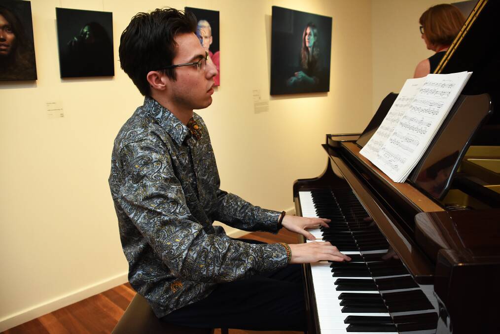 Mitchell Brown performing his composition, Solace, at the Manning Winter Festival Farewell. Picture Scott Calvin