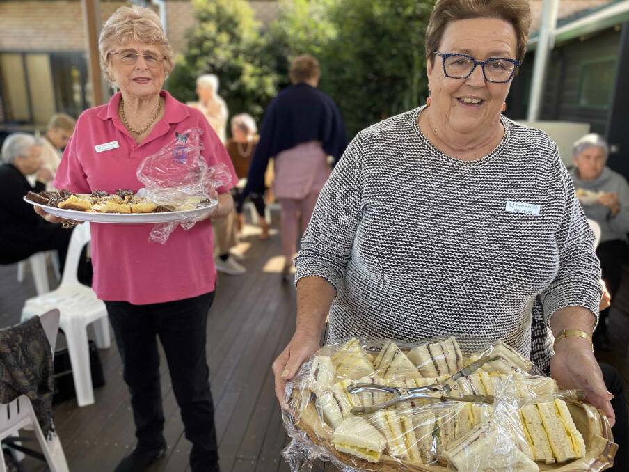 Quota members Di Hawkins (left) and Judy Cluss (right) serving morning tea at the Quota Fashion Parade on May 19, 2022. Picture Julia Driscoll