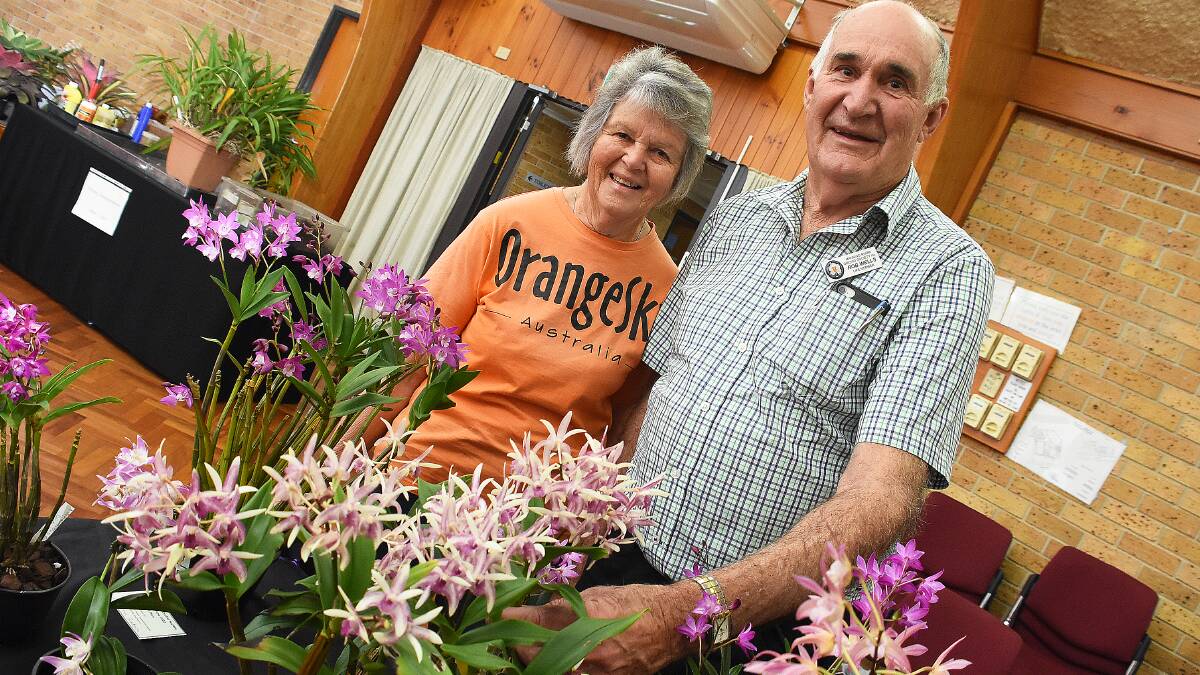 Rob Wells and Rhonda Ruprecht at the Manning River Orchid Society's spring show in 2022. Picture by Scott Calvin