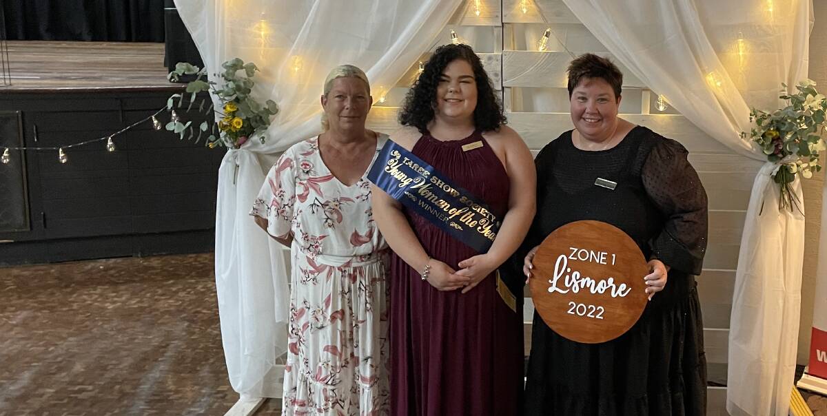 Representing Zone 1: Group two winner Gypsy Marshall with her mother Tracey and Mid North Coast delegate Judi Nelson-Gleeson. Photo: The Land