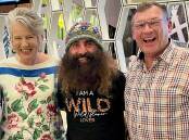 George Hoad AM catching up with old friends Sophie Thompson and Costa Georgiadis at the Queensland Garden Expo. Picture supplied