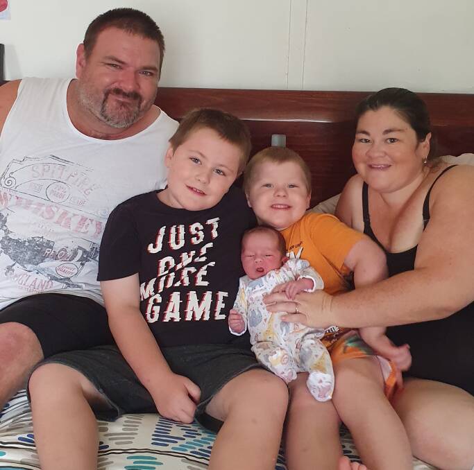Parents Chris Coulson and Lynda Heard with new daughter Amelia and her big brothers Callum and Riley. Photo submitted