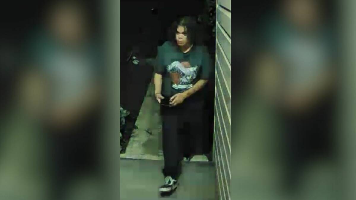 Security camera footage of a person police believe could help assist them in relation to a pair of allegedly stolen shoes in Wingham. Picture Manning Great Lakes Police District
