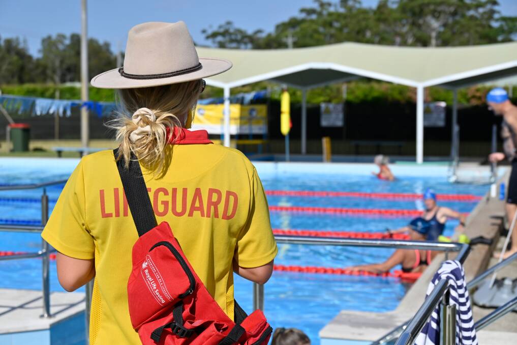 Lifeguard at Tea Gardens swimming pool. Picture supplied.